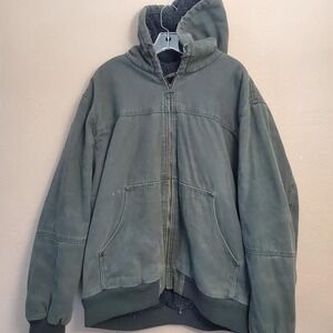 G.H. Bass &‎ Co. Hard Service Sherpa Lined Hooded Canvas Bomber Jacket